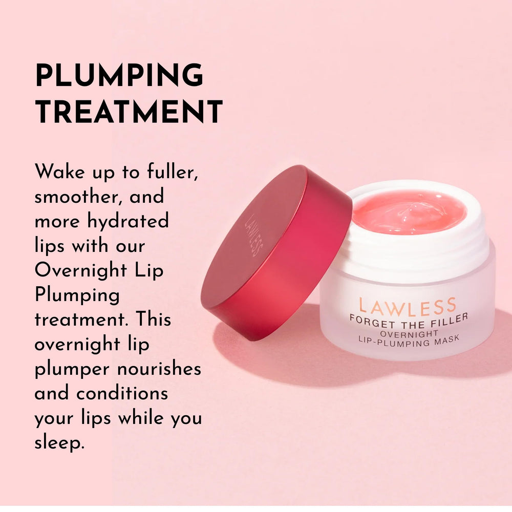LAWLESS Berry complex graphic shows antioxidants and rosehip oil for nourished lips.