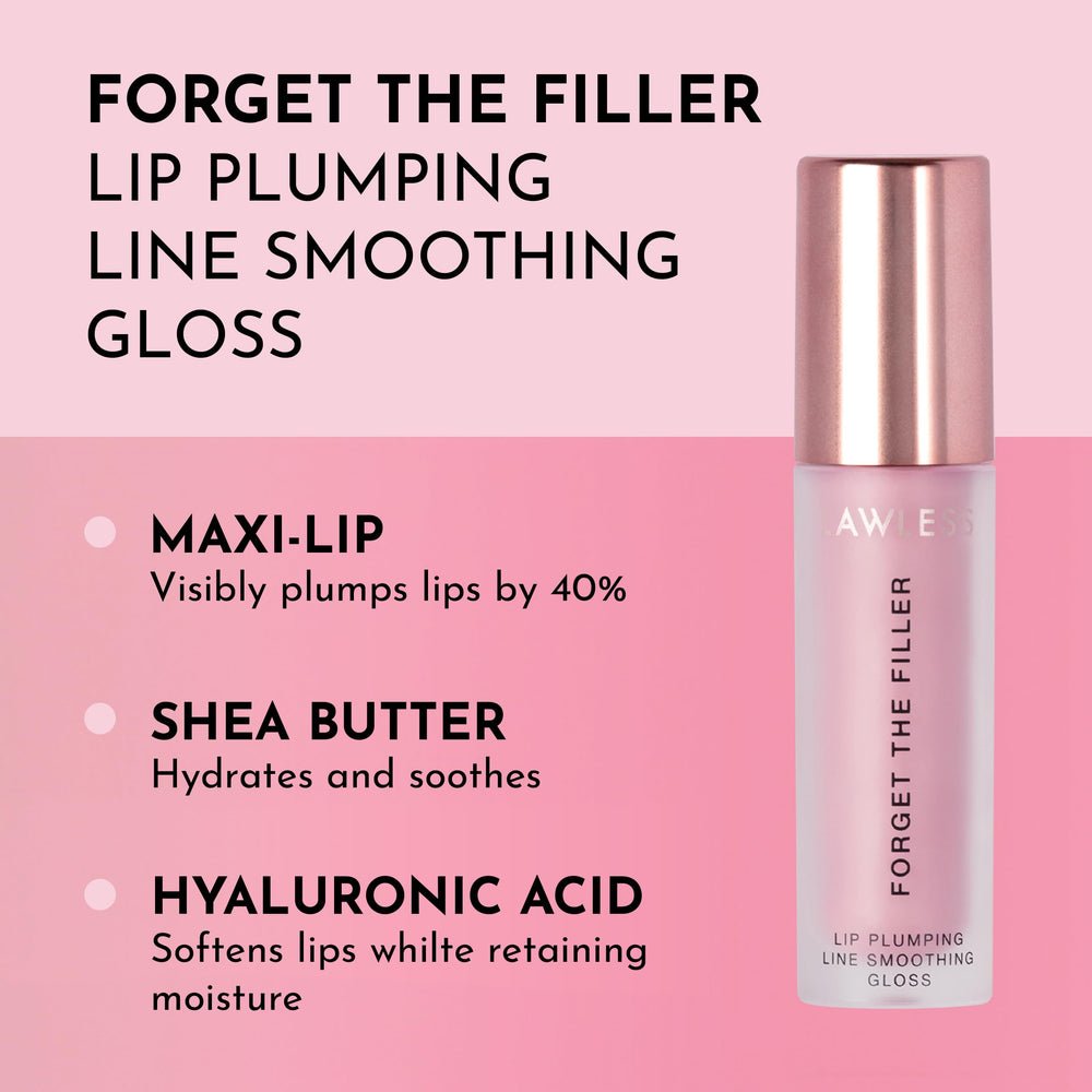 Lawless Forget The Filler lip plumper line gloss Lavender Sorbet close-up highlights gloss and hydration.