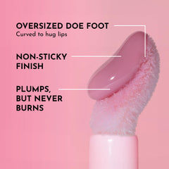 Lawless Forget The Filler lip plumper line gloss Lavender Sorbet close-up demonstrates a glossy finish.