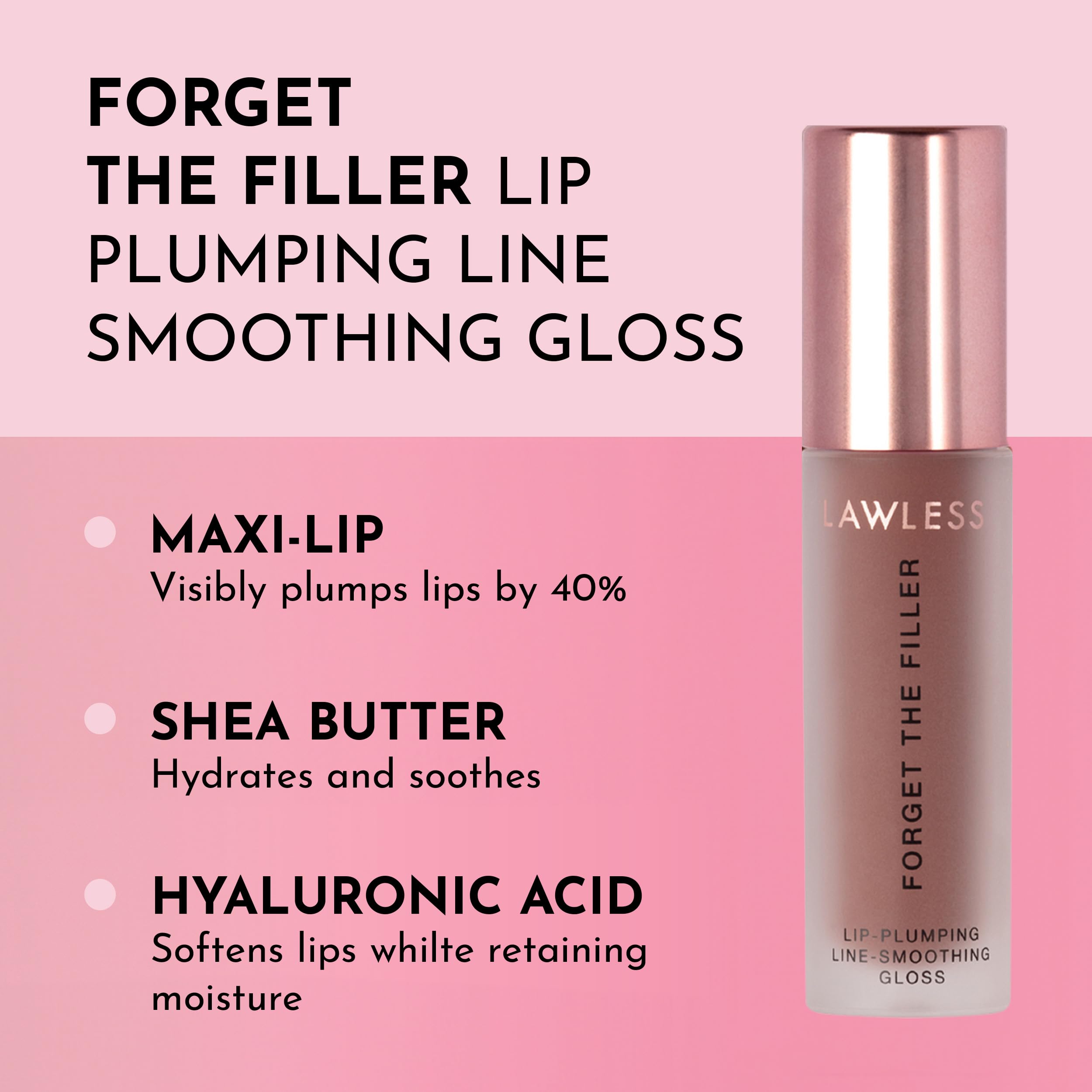 Lawless Forget The Filler Maple Sugar closeup highlights smooth lips and subtle plump look.