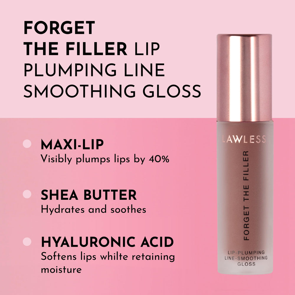 Lawless Forget The Filler Maple Sugar closeup highlights smooth lips and subtle plump look.