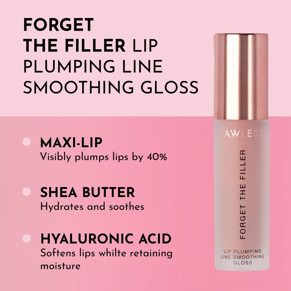 Lawless Forget The Filler Nudie Pink close-up shows hydrated, smooth lips after use.