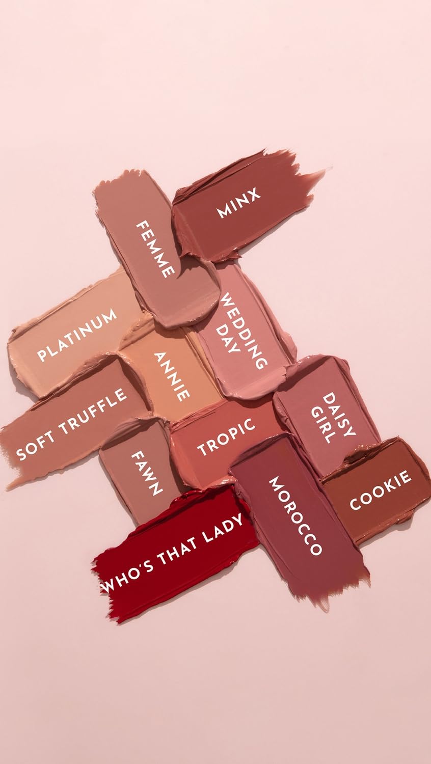 Lawless Forget the Filler overnight lip mask prep with lipstick ready for application.