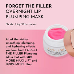 Lawless Forget The Filler lip mask swatch demonstrates plump, hydrated lips