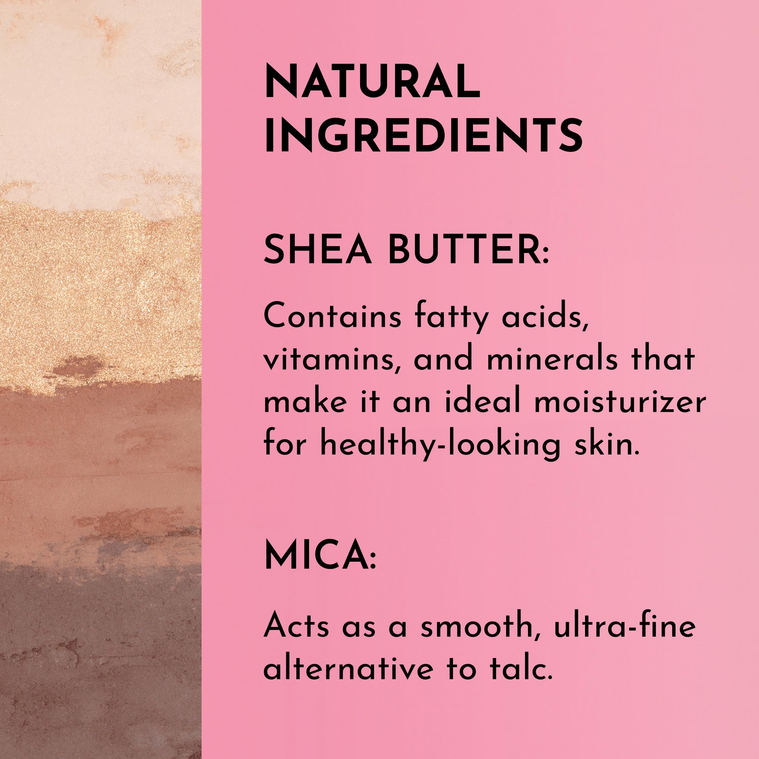 Shea butter hydration visual in Lawless The Little One Palette for comfortable wear