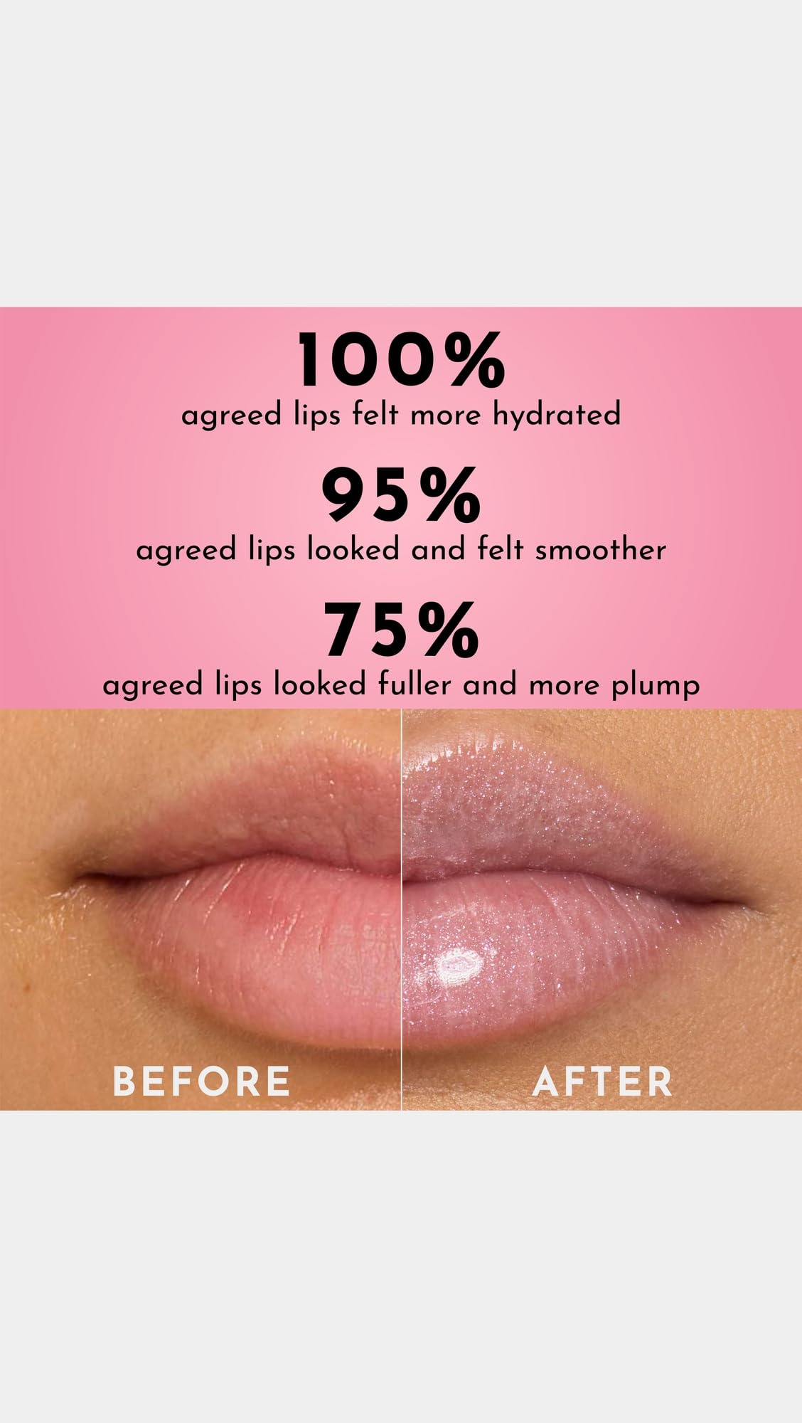 Lawless lip gloss applicator applies gloss for pillowy-soft, hydrated lips.