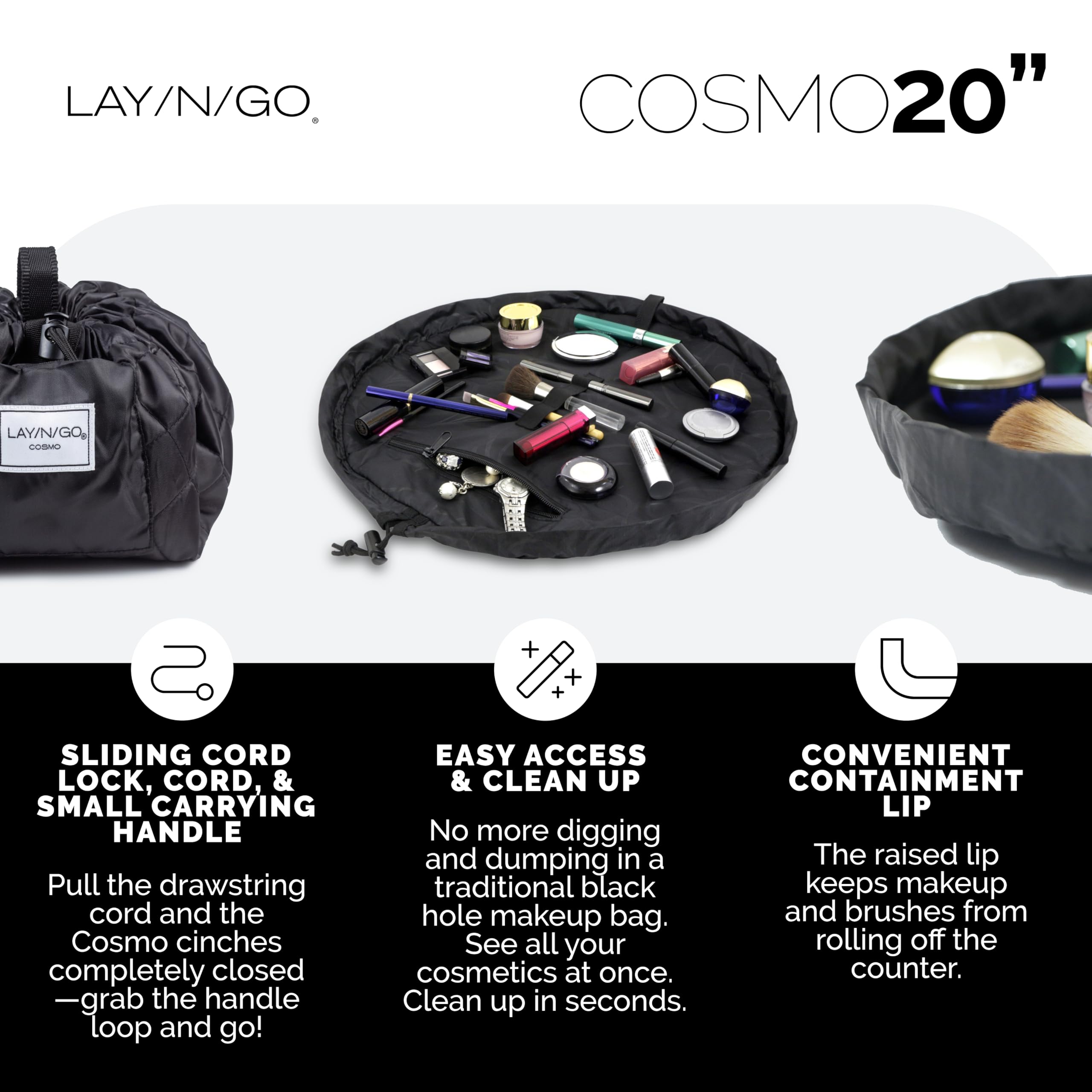 Lay-n-Go Cosmo elastic-brush-loops keep brushes organized and ready