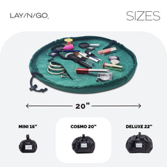 Lay-n-Go Cosmo lay-flat open for quick access and cleanup
