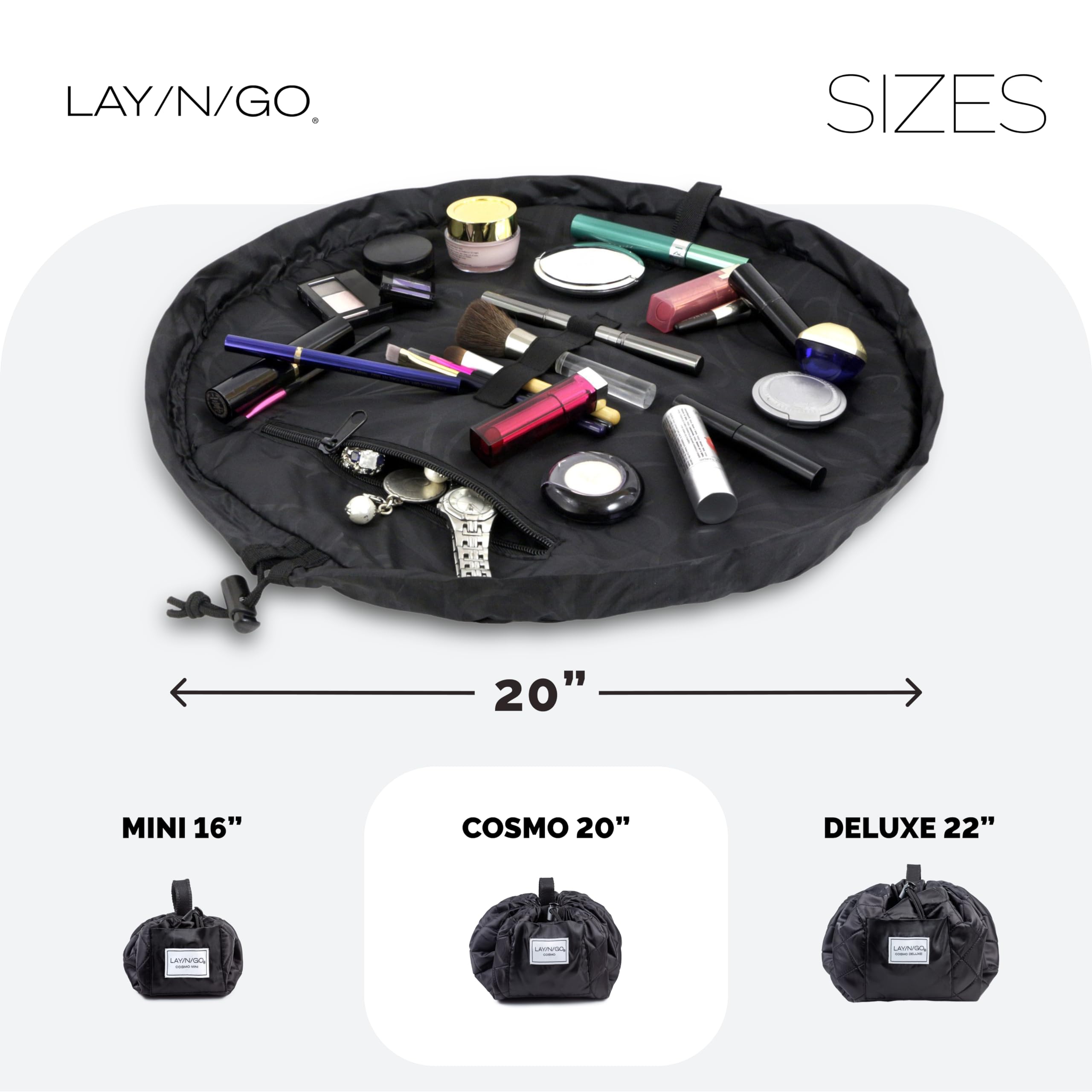 Lay-n-Go Cosmo layflat folded-flat demonstrates compact packing