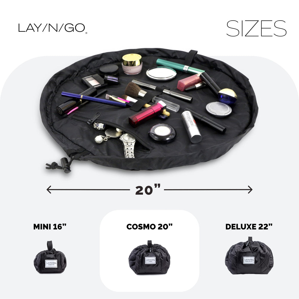 Lay-n-Go Cosmo layflat folded-flat demonstrates compact packing