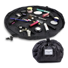 Lay-n-Go Cosmo layflat open reveals instant makeup access for travel