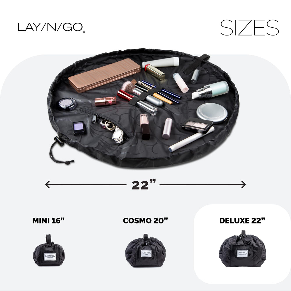 Lay-n-Go Cosmo zip-pocket keeps small items within reach while traveling.