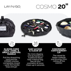 Lay-n-Go Cosmo zip pocket secures small items for hotel stays