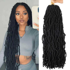 Layashow 24inch soft-locs pre-looped bundle ready for easy crochet installation.