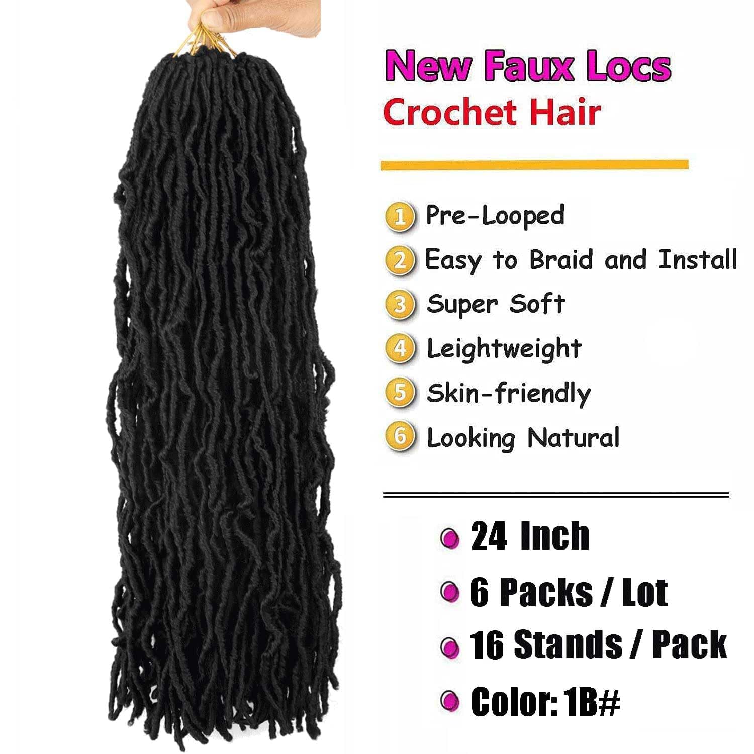 Layashow faux locs 24inch lightweight weave with a soft touch.