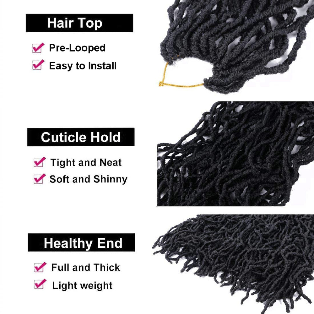Layashow handmade soft locs close-up fiber texture, low-temp synthetic feel.