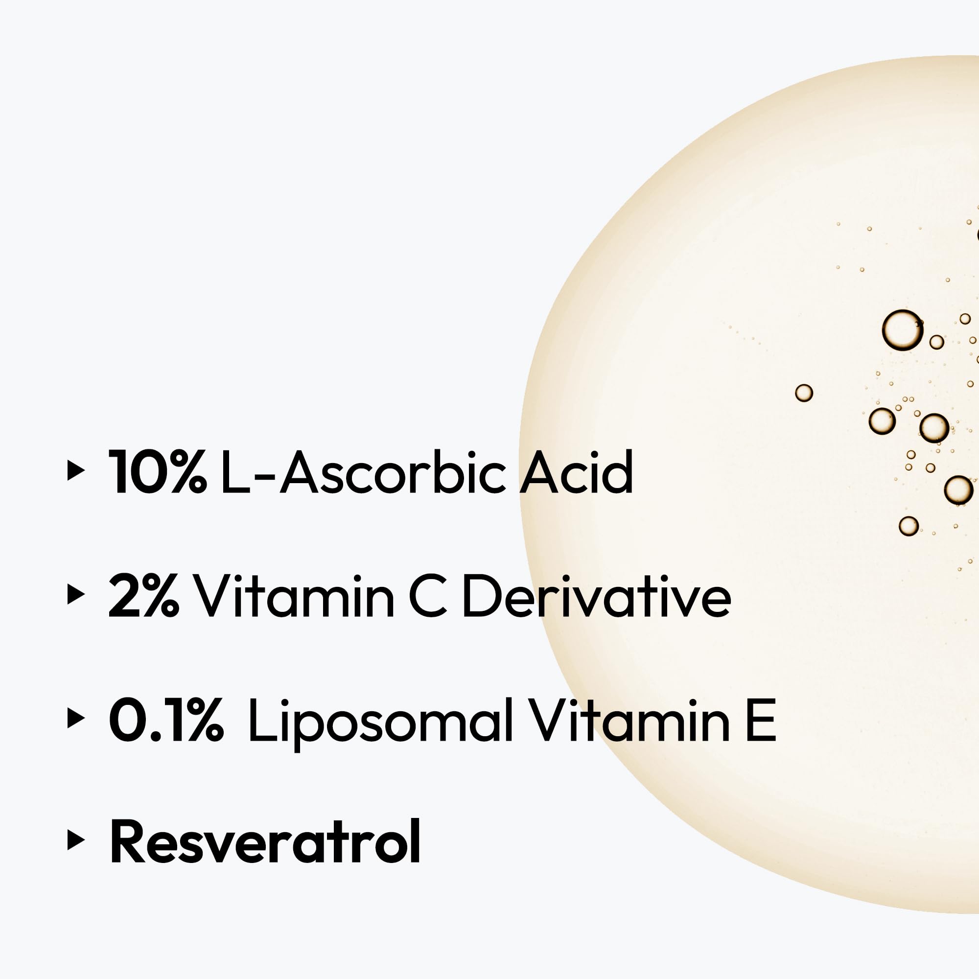 LAYERLAB 10% Vitamin C serum ingredients highlight with vitamin E.