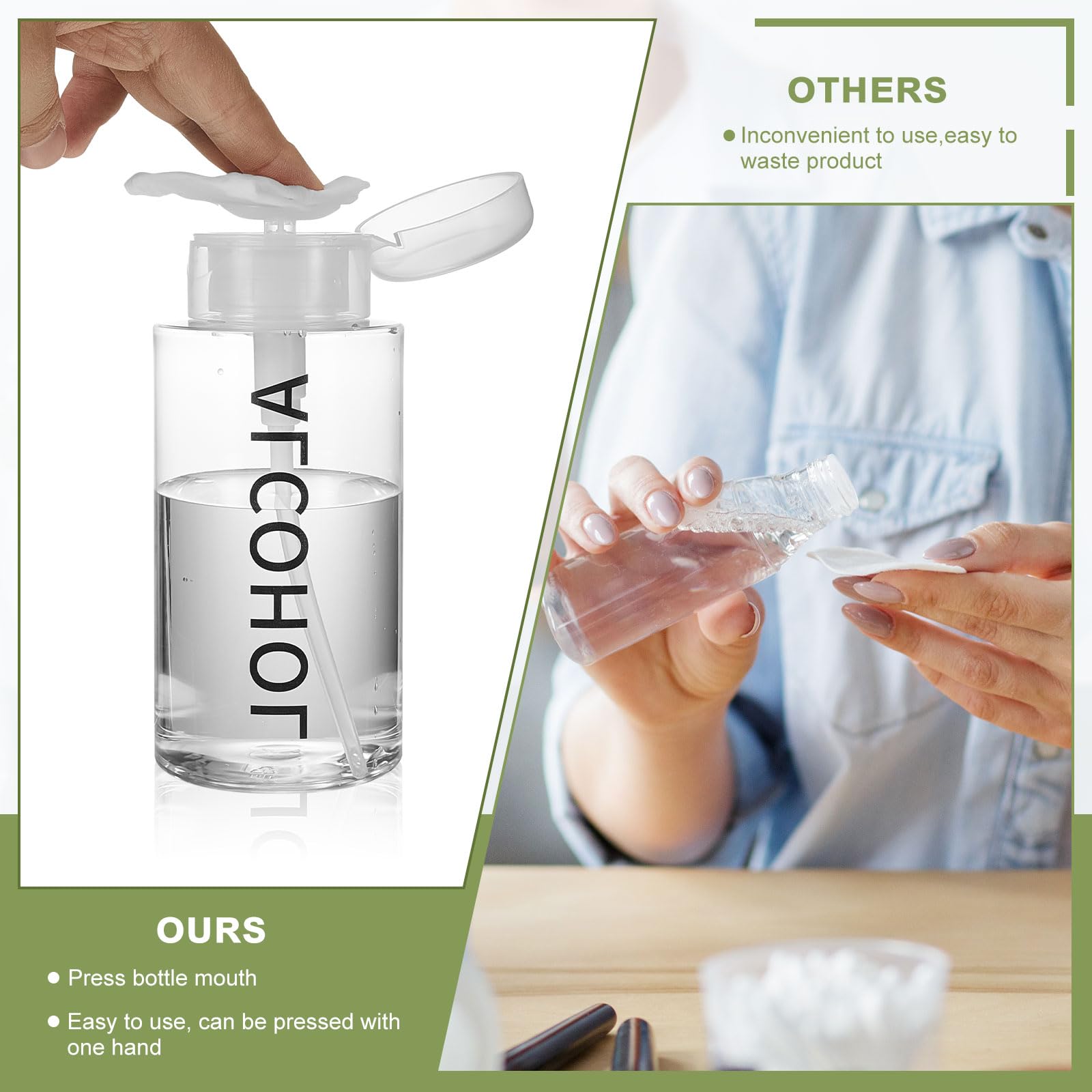 Layhit 6pcs 10oz bottle side view, a portable, travel-ready dispensing solution.