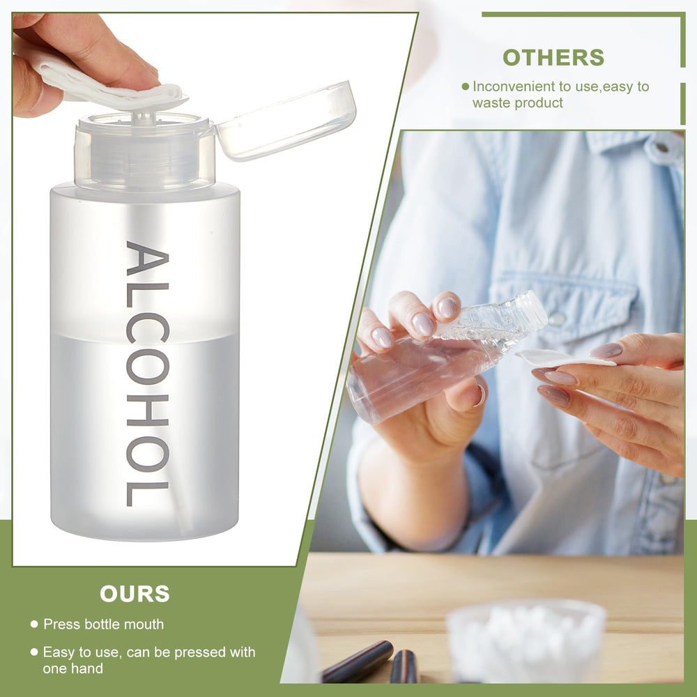 Layhit alcohol pump bottle in use dispensing a precise amount.