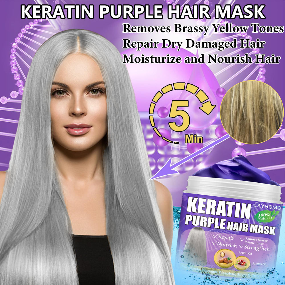 Layhomo Collagen Biotin Hair Mask hands-apply for at-home conditioning.