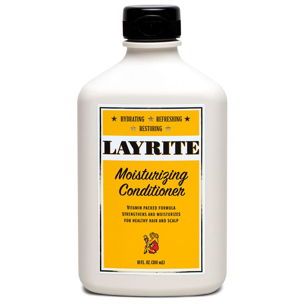 Layrite Moisturizing Conditioner 10oz bottle nourishes hair and scalp for healthy, manageable styling