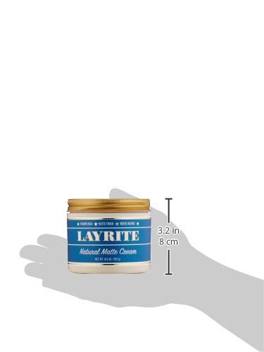 Layrite Natural Matte Cream on finished style with clean matte finish and no flakes.