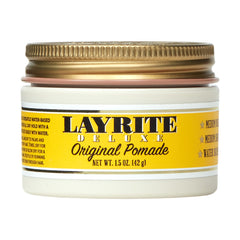 Layrite Original Pomade 1.5 oz tube close-up showing easy distribution for quick styling