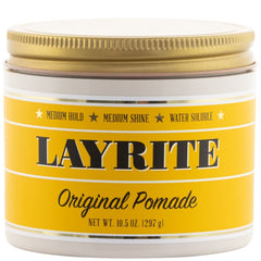 Layrite Original Pomade jar closeup showing easy wash-off and clean feel