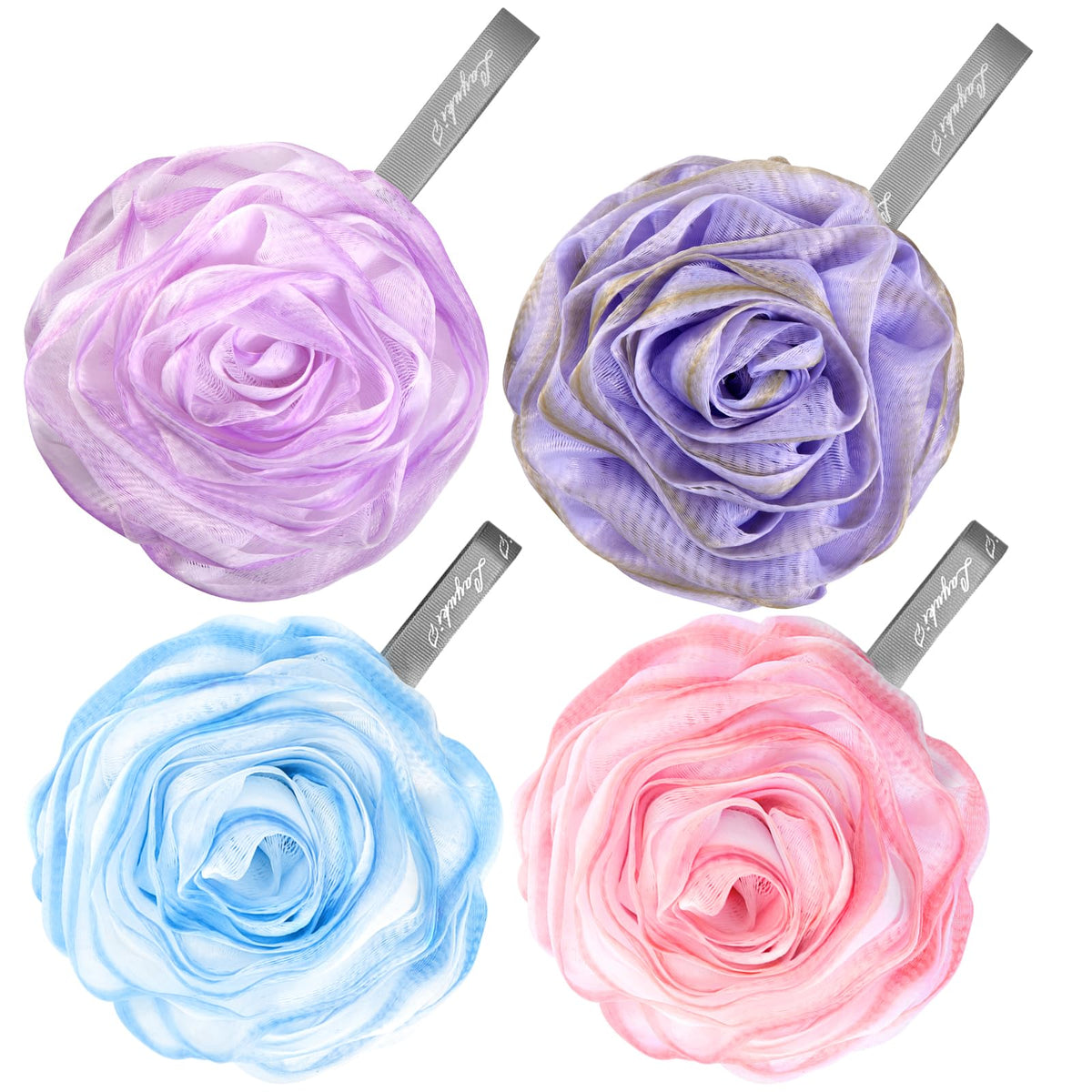 LAYUKI rose-shaped loofah bath scrubber adds spa-like elegance to cleansing routine