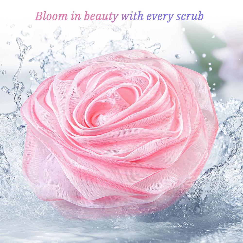 LAYUKI colorful-rose-loofah presents vibrant style and decor-friendly appeal