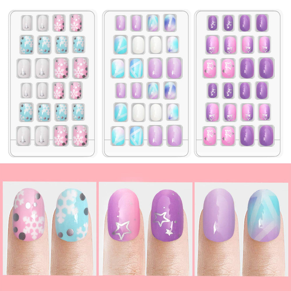 Laza 24 sizes numbered nails fit most kids fingers for precise DIY mani
