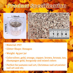 Laza Autumn Nail Glitter retro copper flake closeup highlights iridescent sparkle