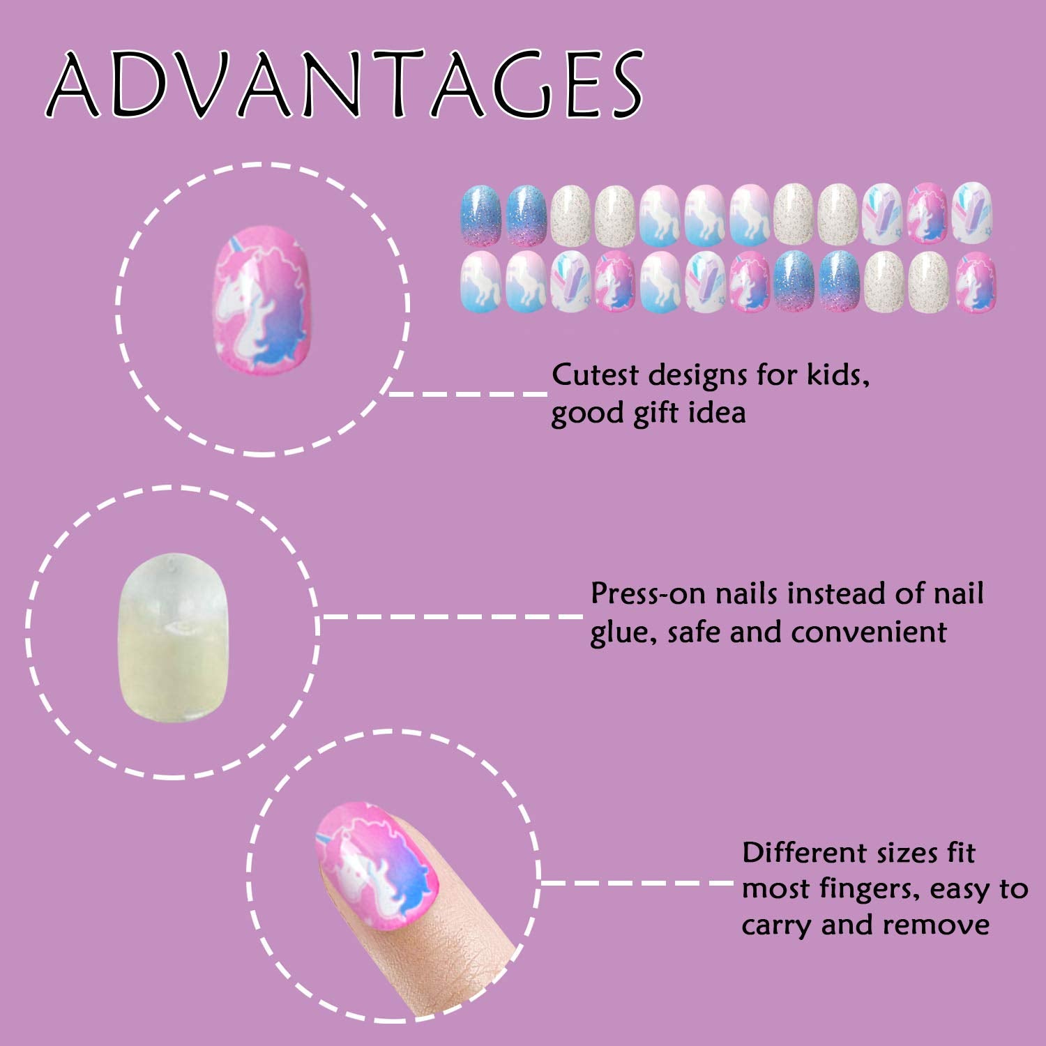 Laza Christmas gift nail set for girls provides festive party-ready nails