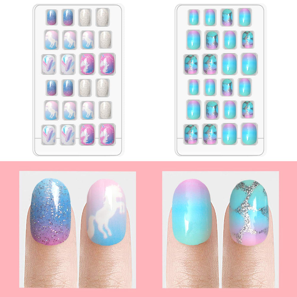 Laza pre-glue full-cover nails for kids offer easy, mess-free application