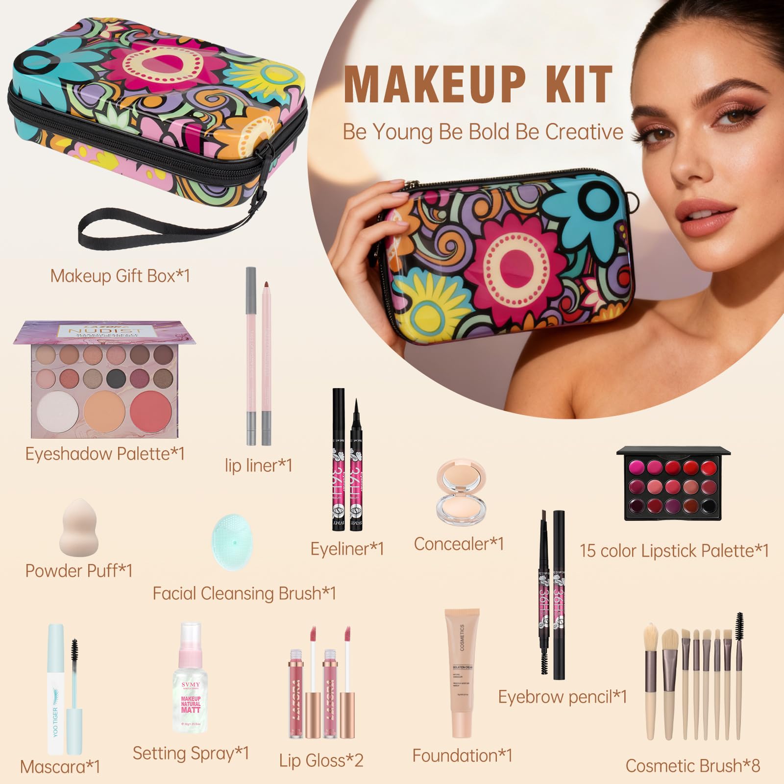 LAZORA brush set provides precise blending for teen makeup