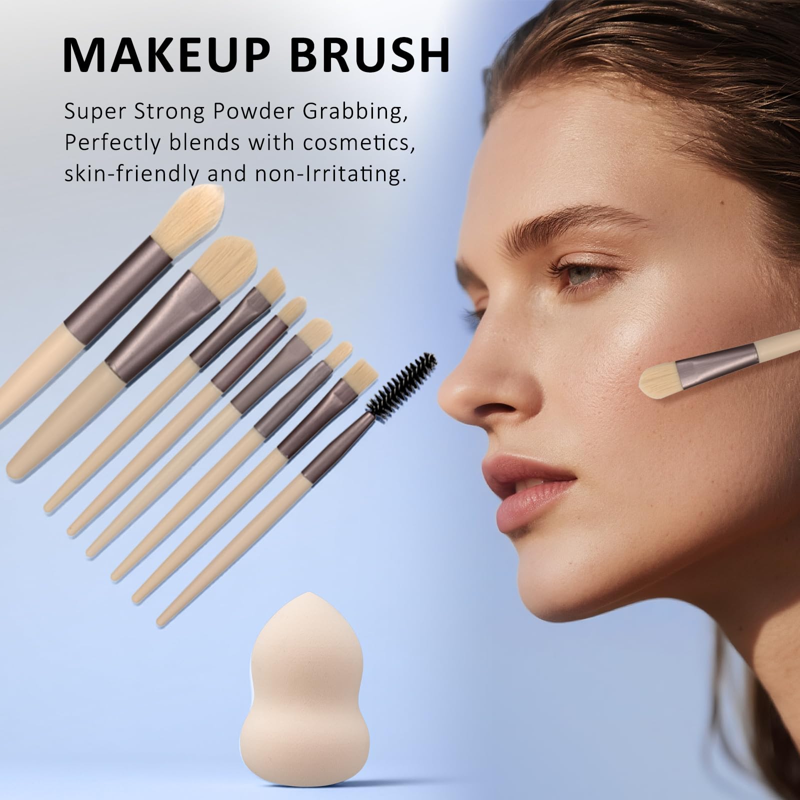 LAZORA makeup kit cosmetic brushes set for smooth, even application