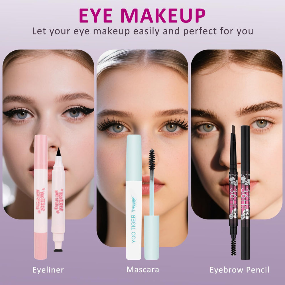 LAZORA makeup kit teen mascara adds curl and definition for open-eyed looks