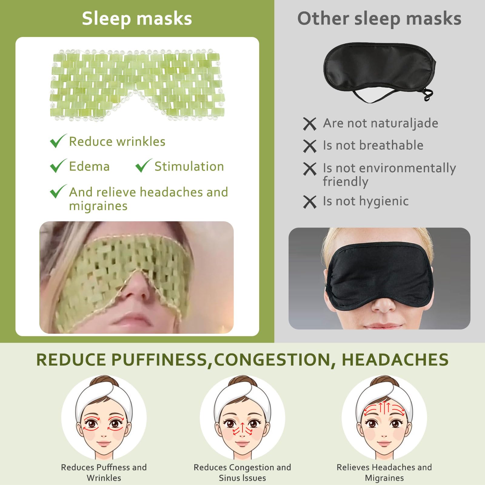 LazyGa Jade Eye Mask is eco-friendly and reusable for sustainable self-care.