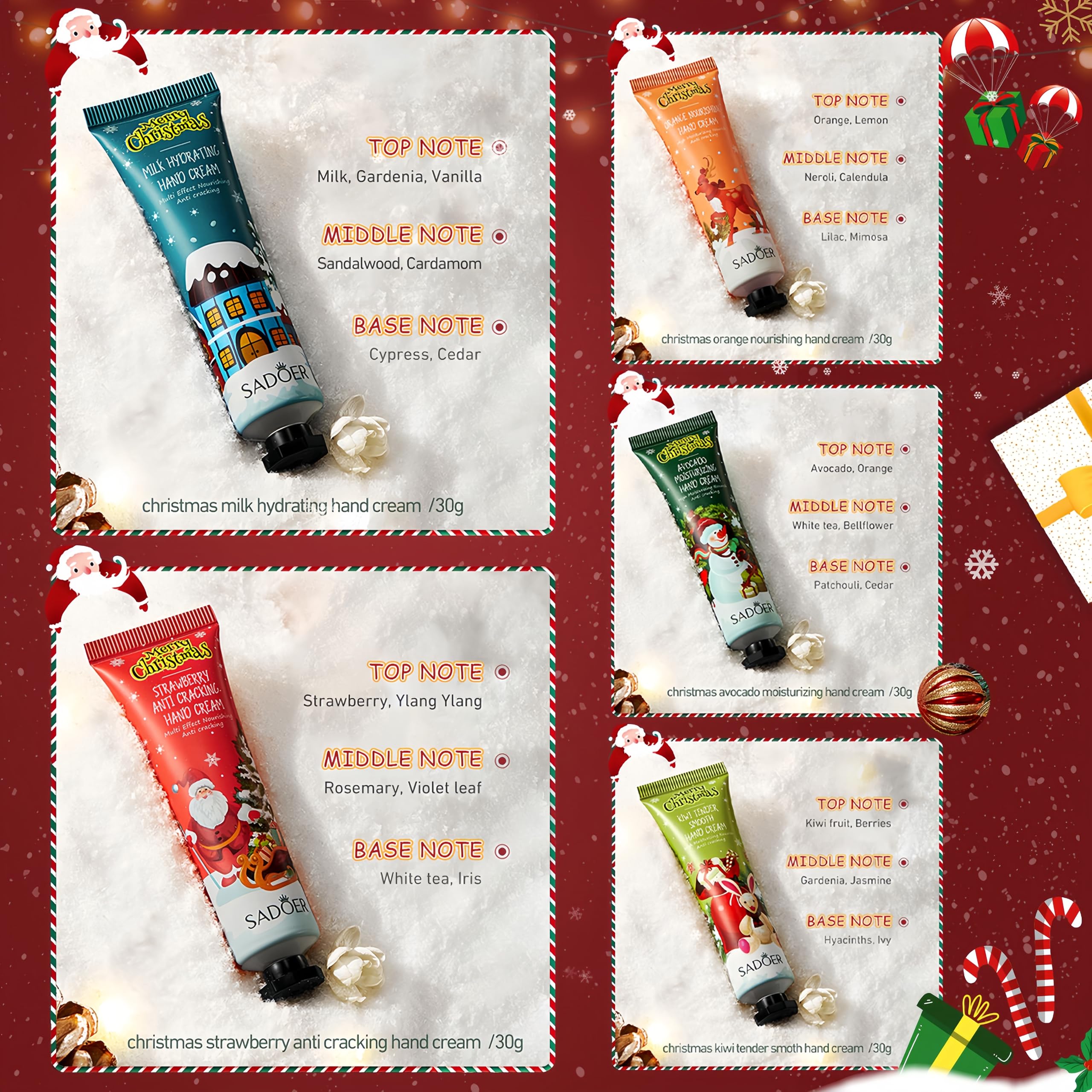 LCDGTJ hand cream orange scent uplifting aroma with fast-penetrating hydration.