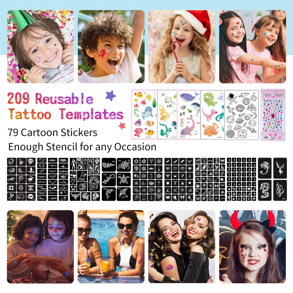 LCDGTJ stencil selection of 209 designs enables detailed tattoos