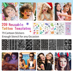 LCDGTJ stencil selection of 209 designs enables detailed tattoos