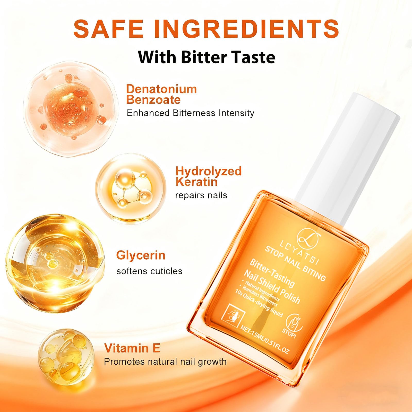 LCYATSI nail-biting-polish clear coating provides invisible protection