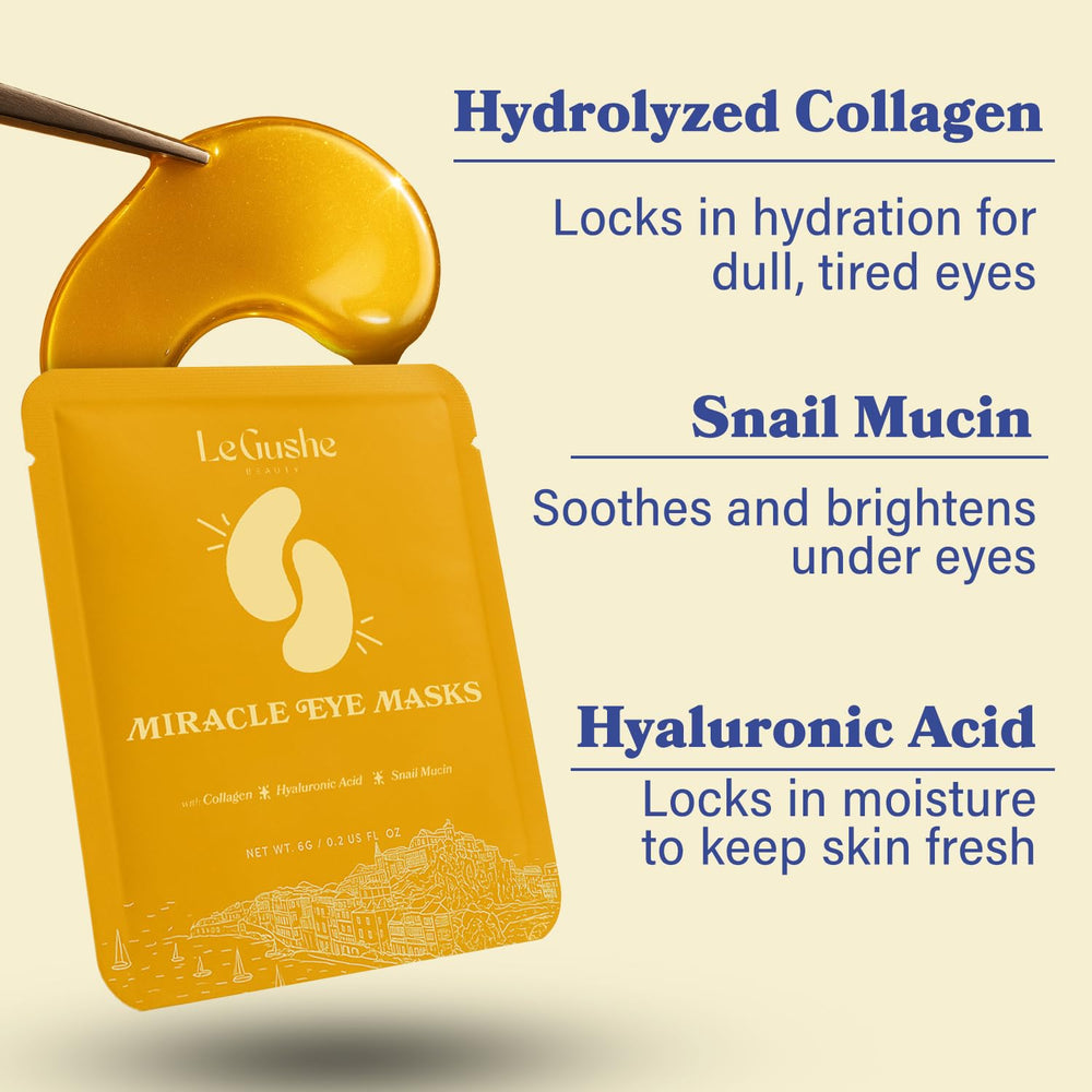 LE GUSHE Gold Under Eye Patches suitable for men and women during busy days