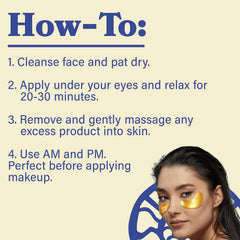 LE GUSHE Gold Under Eye Patches drenched with hyaluronic acid provide long lasting moisture