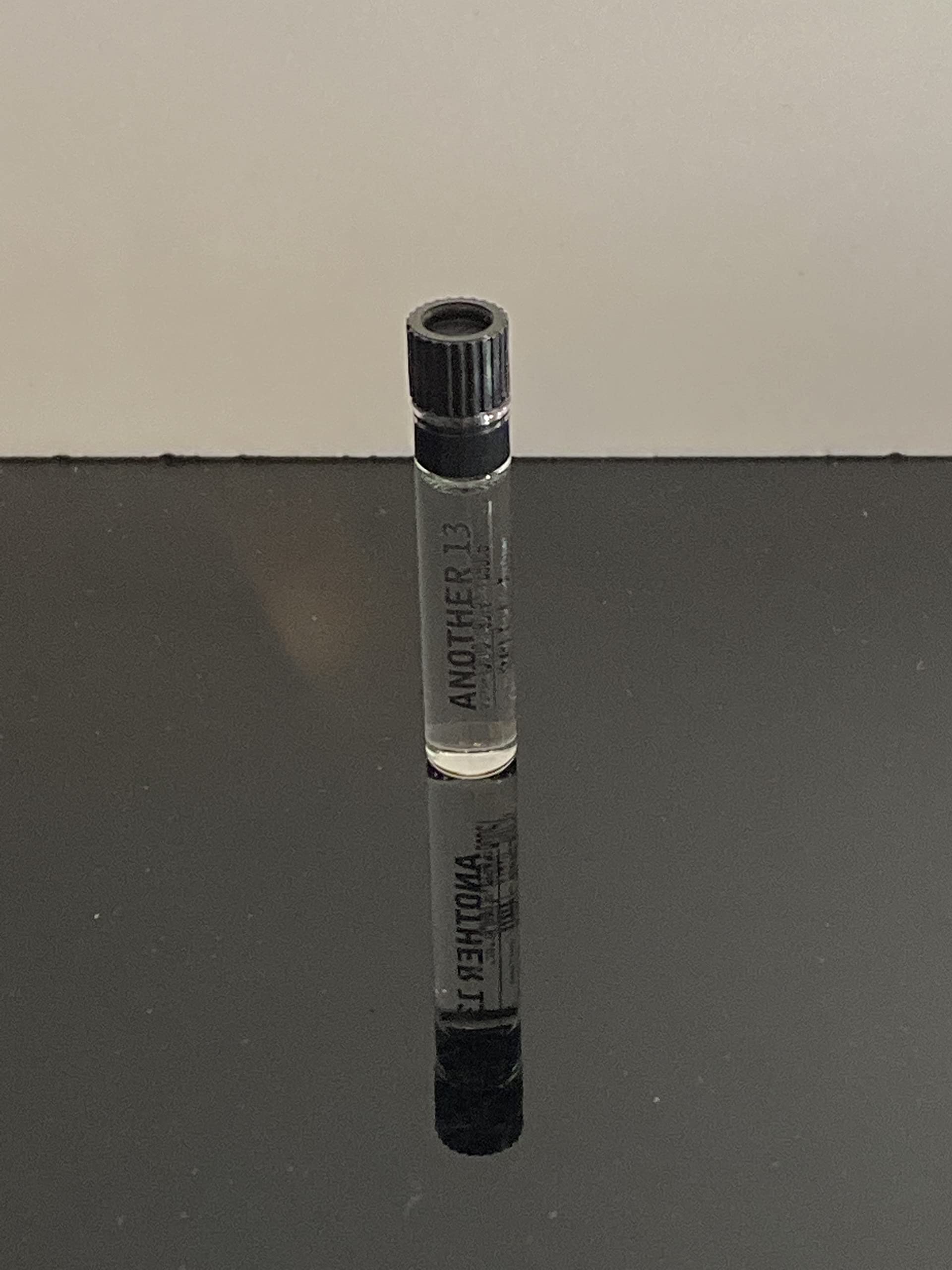 Le Labo AnOther 13 dabber sample label detail captures typography for collectibility.
