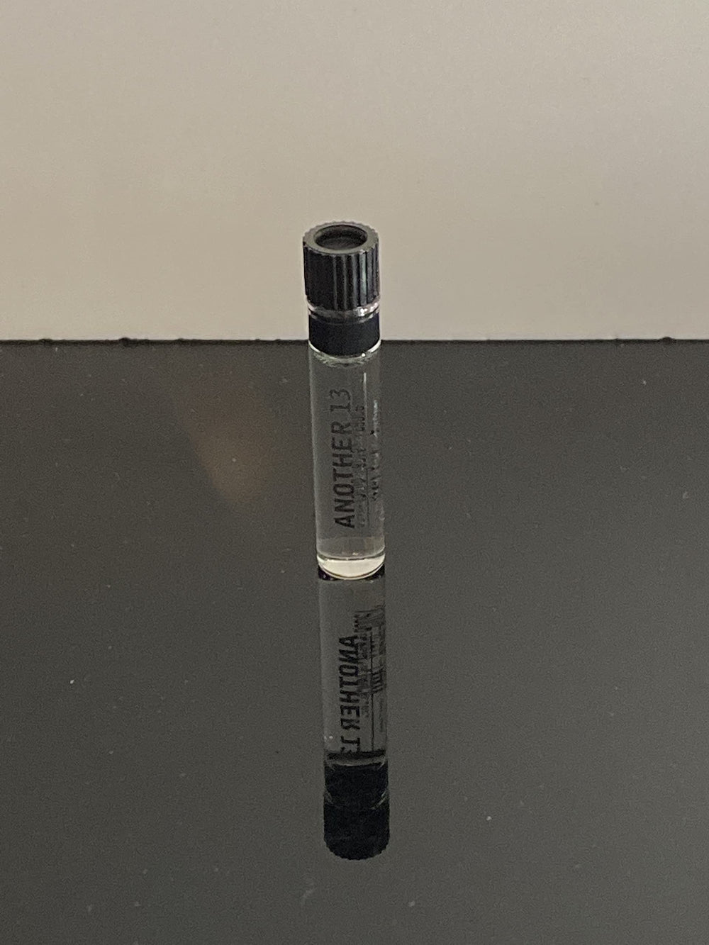 Le Labo AnOther 13 dabber sample label detail captures typography for collectibility.