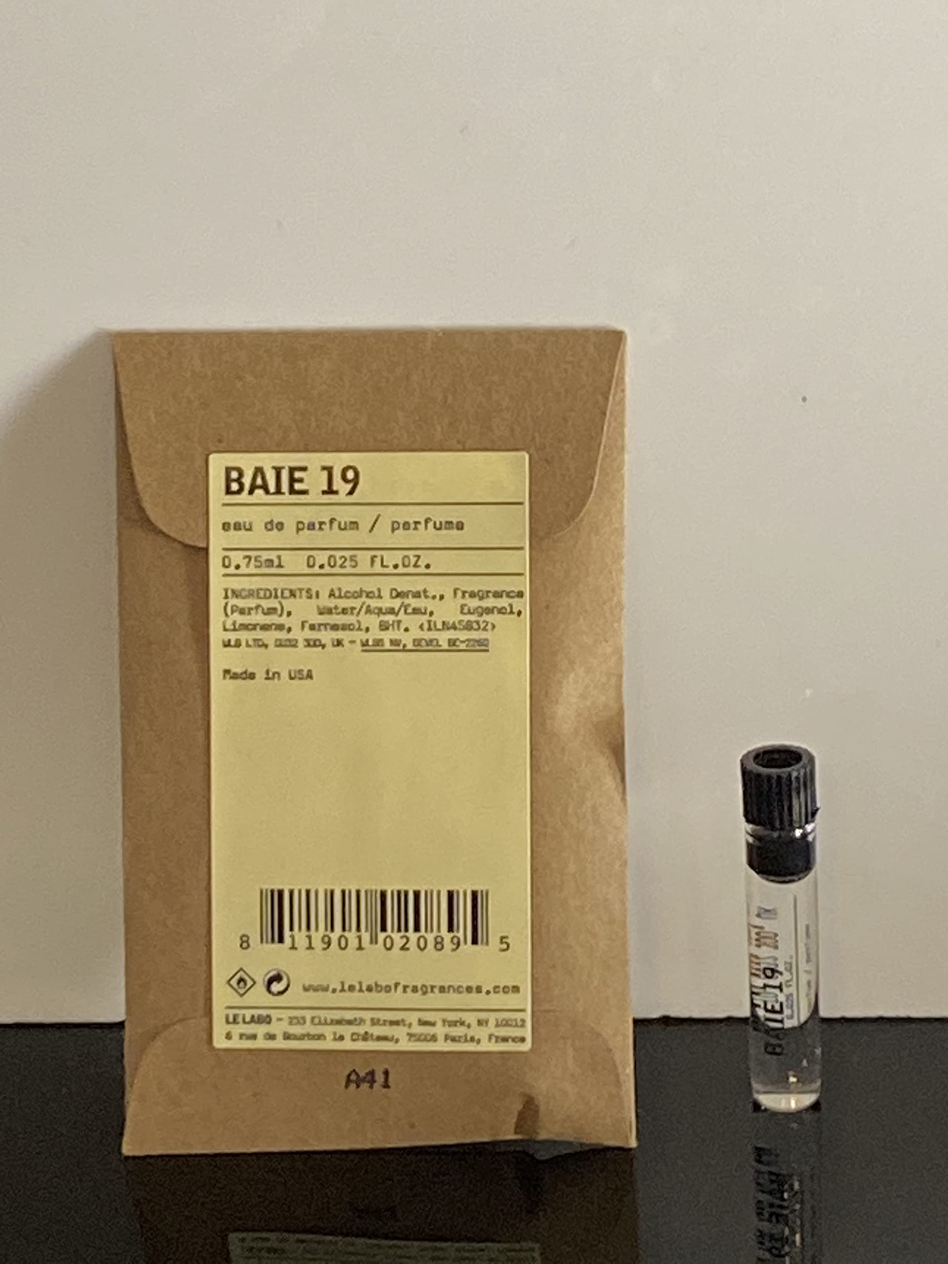 Le Labo Baie 19 packaging box shot conveys premium gifting appeal.