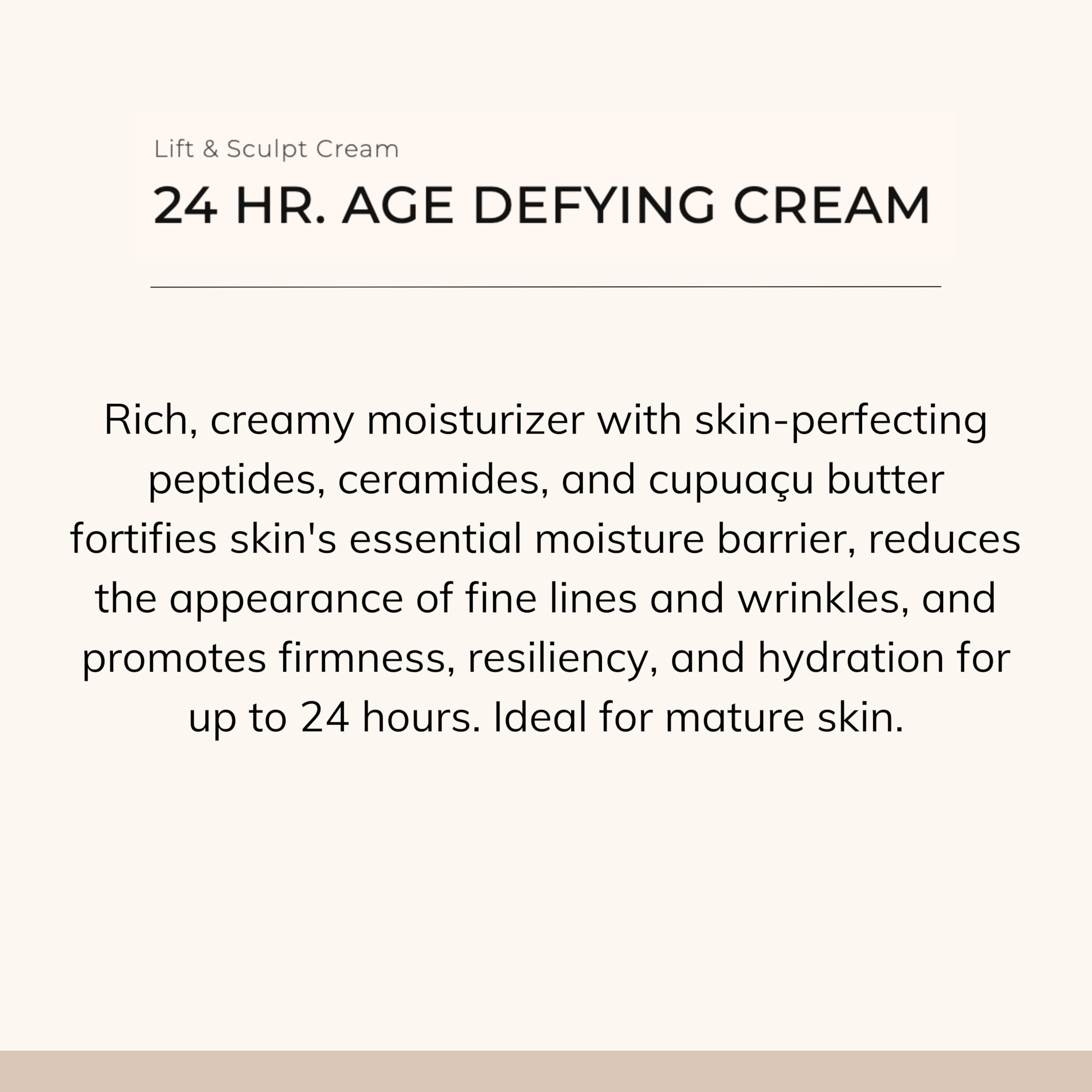Le Mieux 24h crema, cuello creposo suavizado para una apariencia más uniforme.