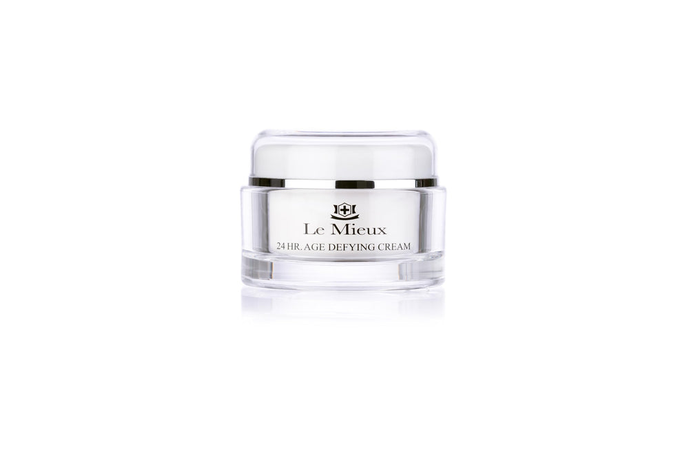Le Mieux 24h crema, frasco visible, textura cremosa para hidratación prolongada.