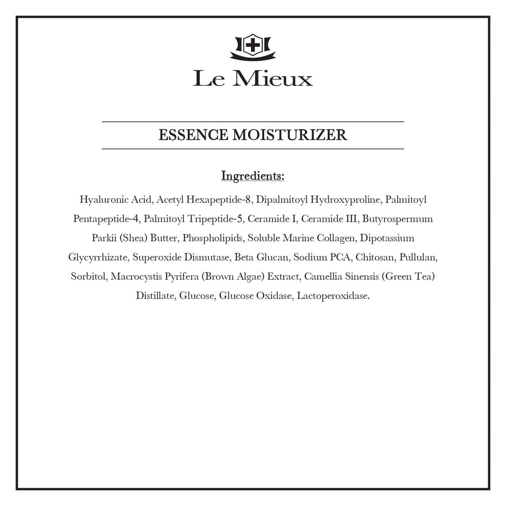Le Mieux Essence Moisturizer packaging communicates fragrance-free, cruelty-free skincare.